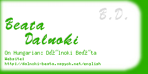 beata dalnoki business card